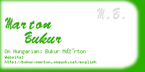 marton bukur business card